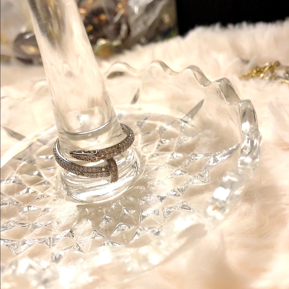 Silver 925 ring size 8 nail